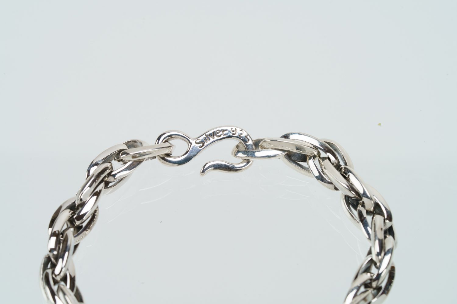 重厚シルバー925ダブルスクリューチェーンブレスレット