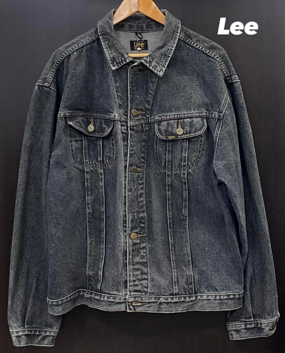 Lee リー デニムジャケット RIDERS Gジャン メンズXL ブラック 古着 10967