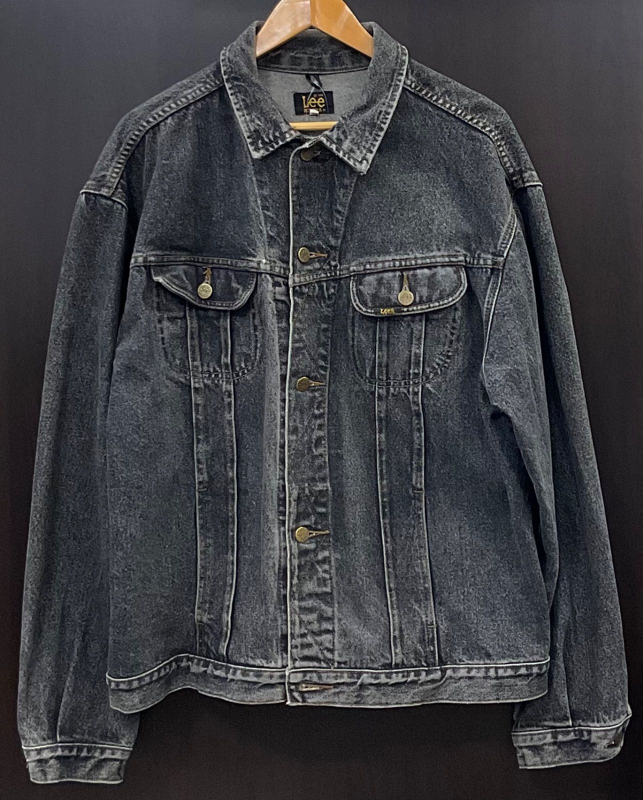 Lee リー デニムジャケット RIDERS Gジャン メンズXL ブラック 古着 10967