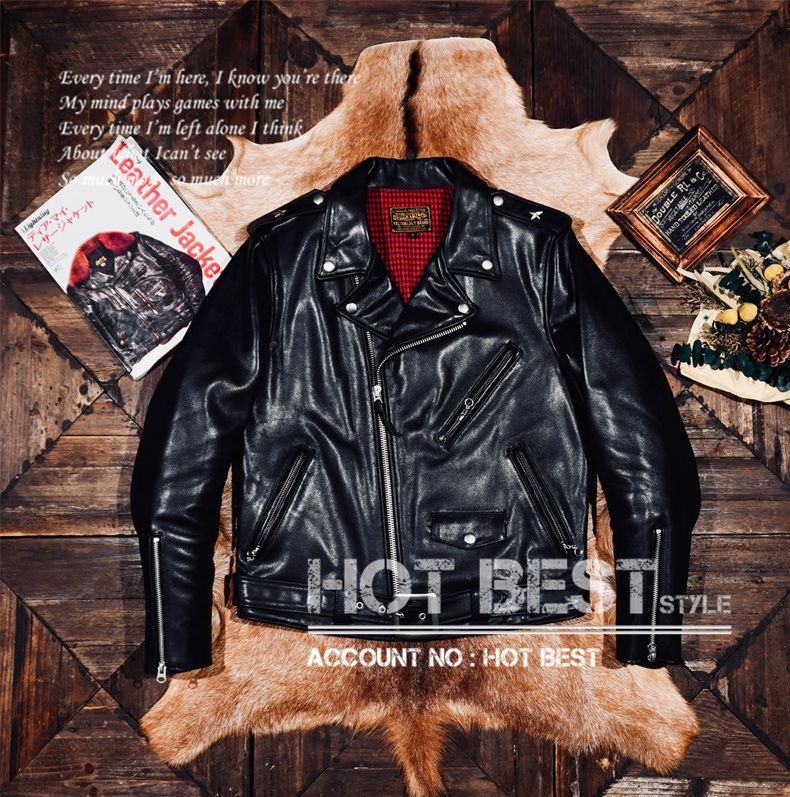 1.3 mm カウハイド 復刻30 sスタイル レトロ シングルライダース 革ジャン レザージャケット 染料仕上げ 牛革