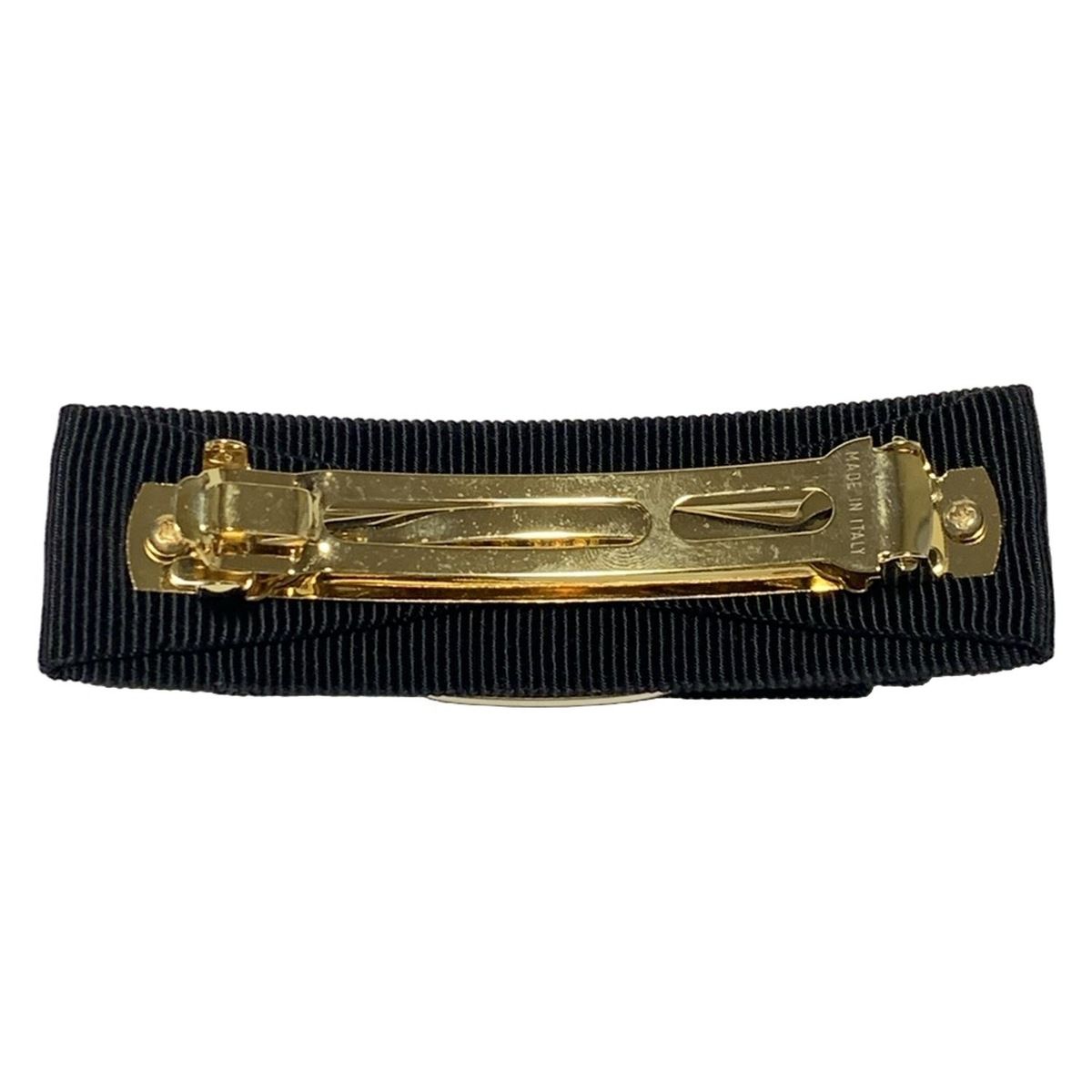 FERRAGAMO SalvatoreFerragamo サルバトーレフェラガモ バレッタ - 黒×ゴールド ヴァラ