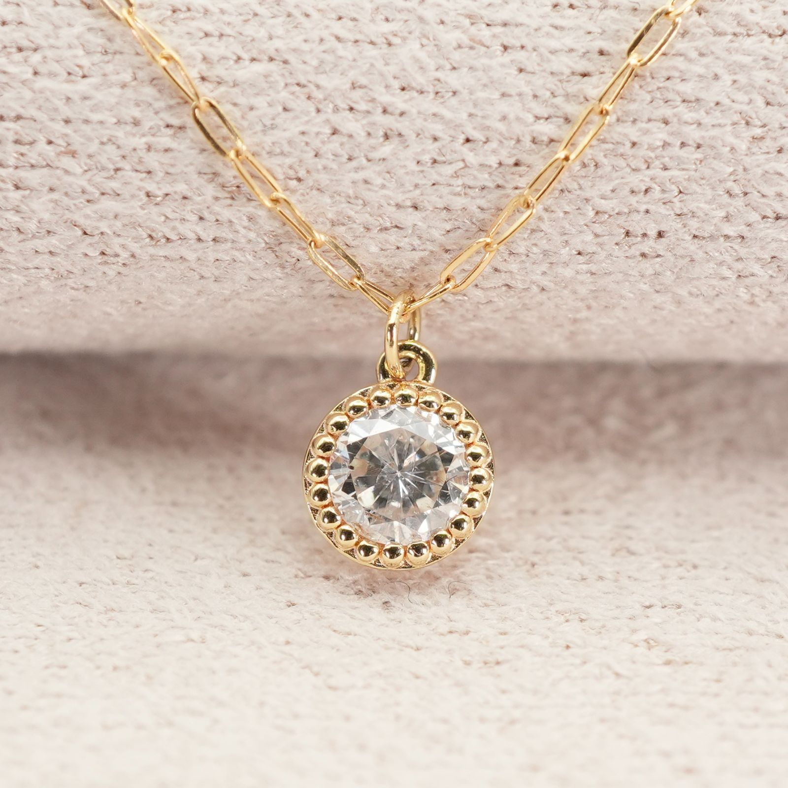 アガット ベゼル ダイヤ 0.15ct ネックレス K18/25-2552S 【公式通販】