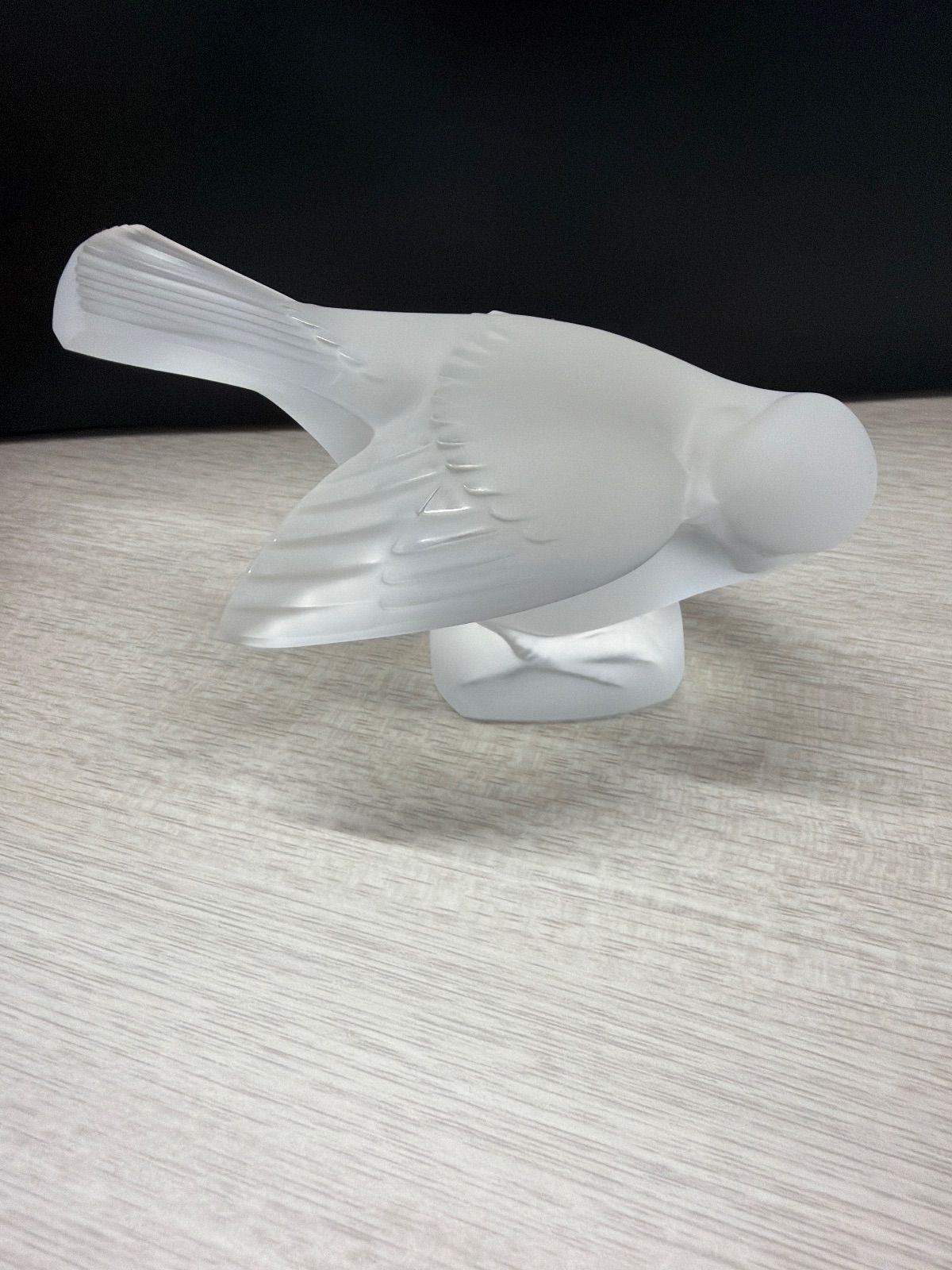 ラリック 雀 小鳥 スズメ クリスタル ペーパーウェイト 置物