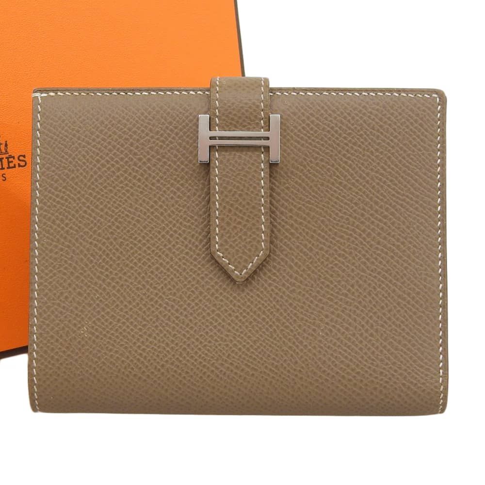 本物保証】 箱付 超美品 エルメス HERMES ベアン コンパクト Y刻印 二 