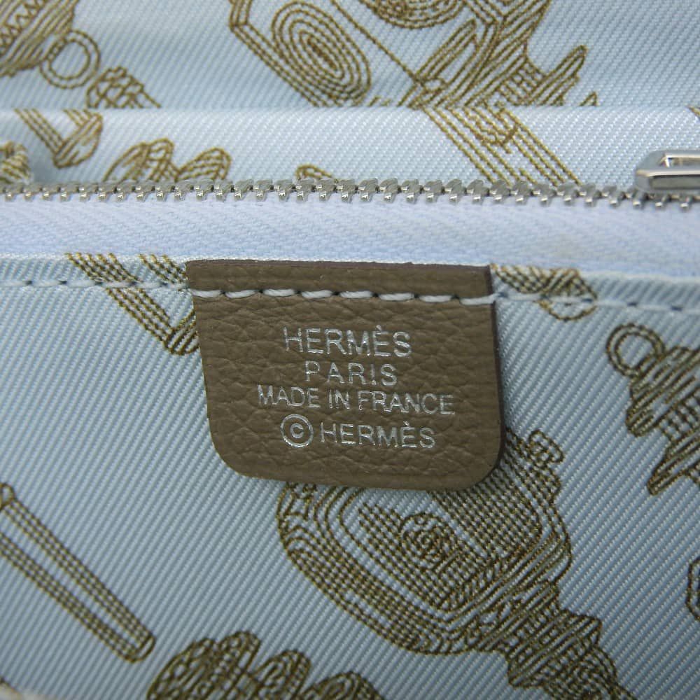  超 エルメス HERMES アザップコンパクト シルクイン W刻印 コインケース 小銭入れ エヴァー エトゥープ コインケース 小銭入れ 小物