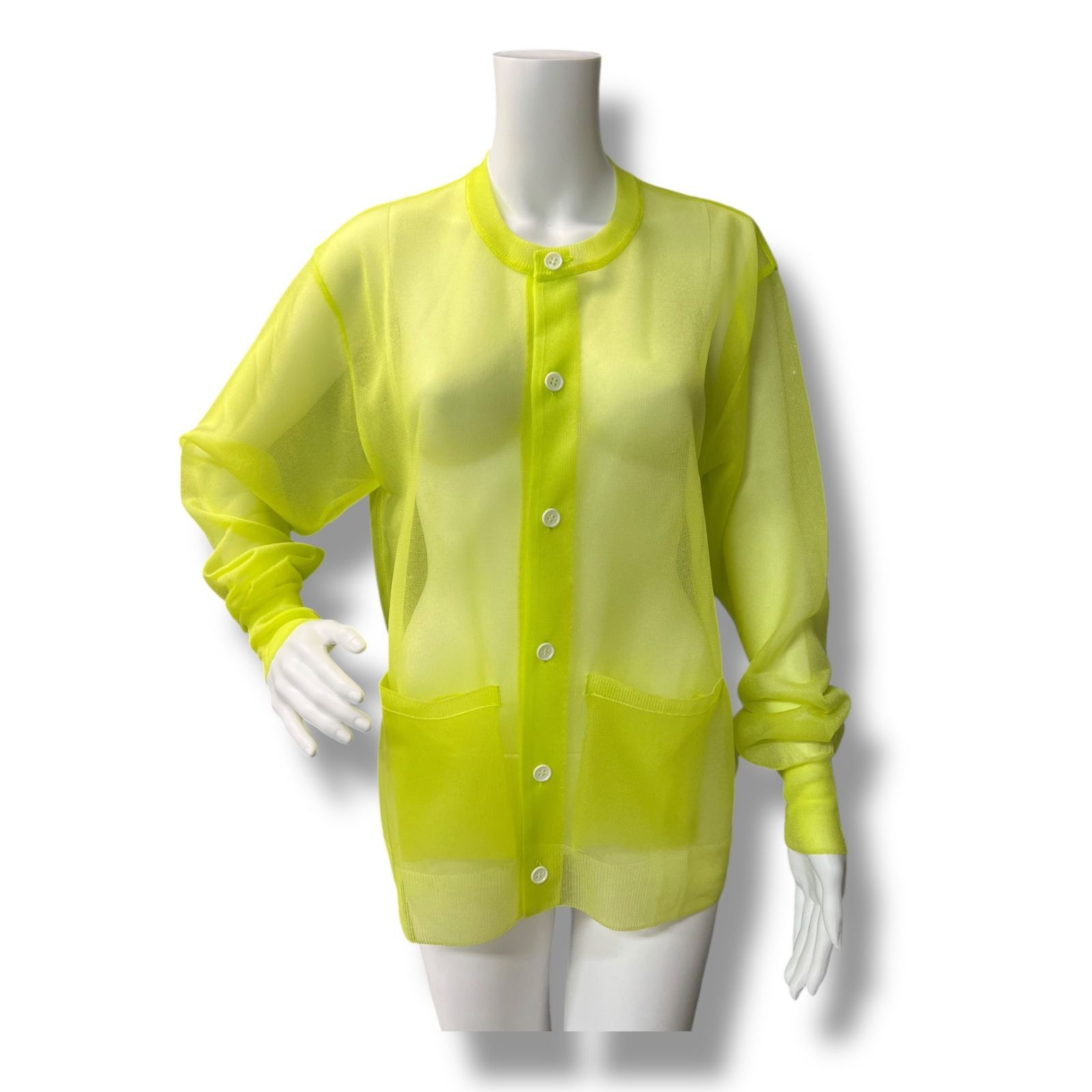 トップス ssstein Sheer Knit Crew Neck Cardigan ssstein Sheer Knit Crew Neck Cardigan