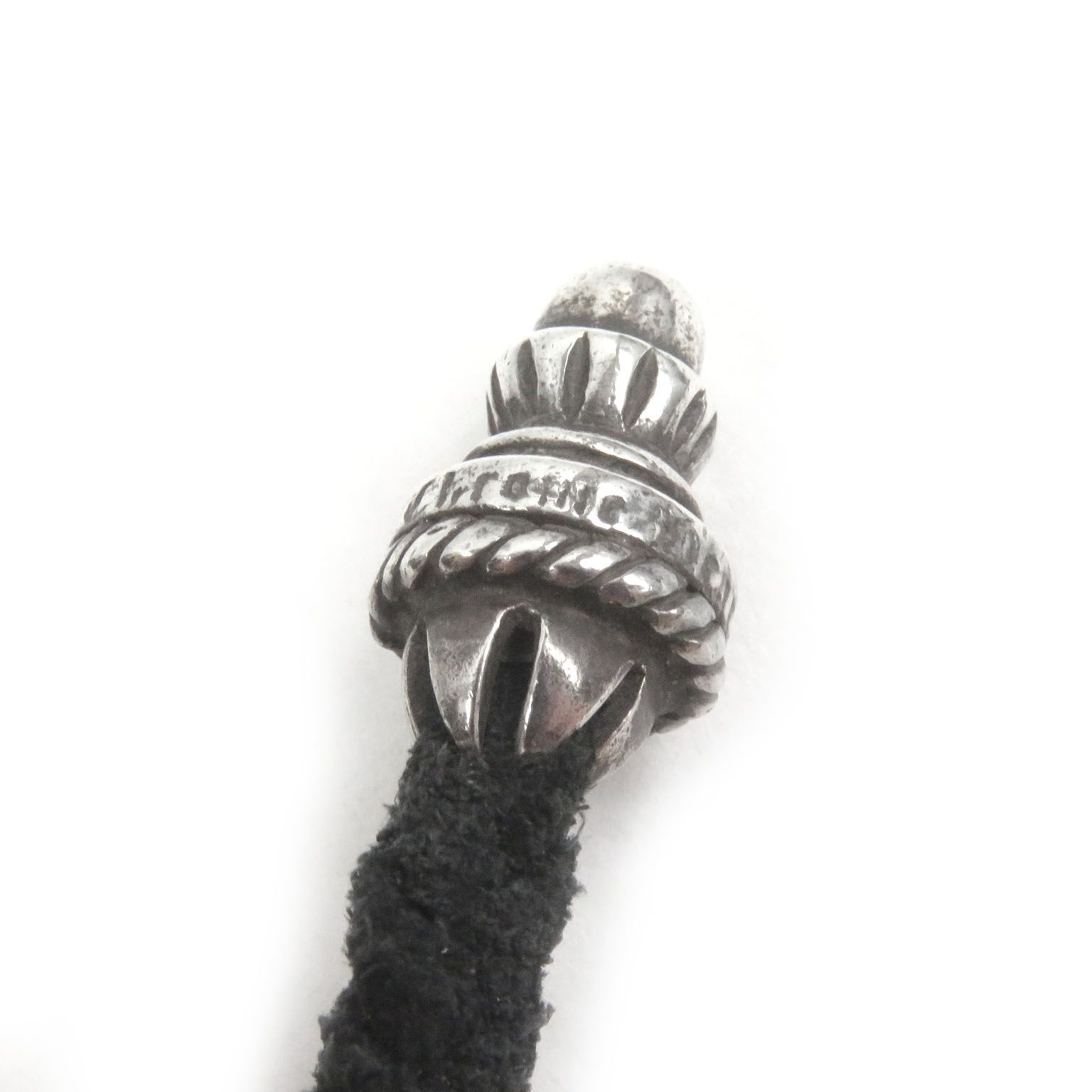 極美品□CHROME HEARTS クロムハーツ SV925 レザー ボロチップ CH 