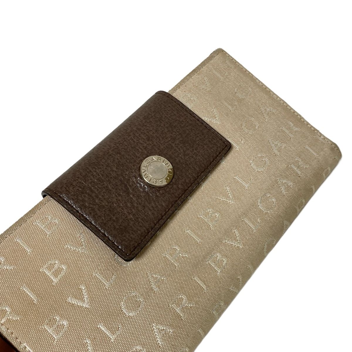 BVLGARI(ブルガリ) 長財布 ロゴマニア 22248 ベージュ×ダークブラウン