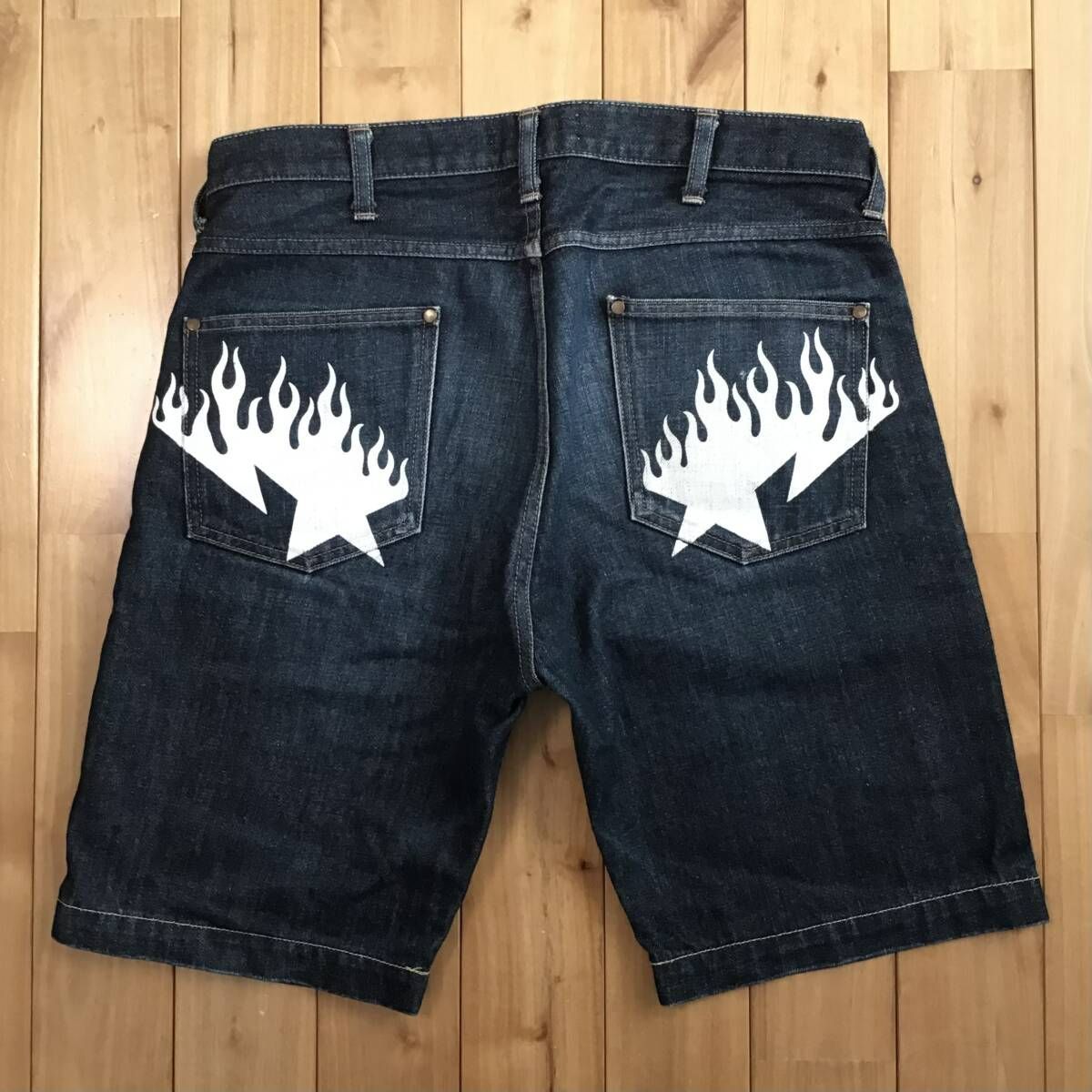 Fire BAPESTA デニム ハーフパンツ Mサイズ a bathing ape BAPE sta