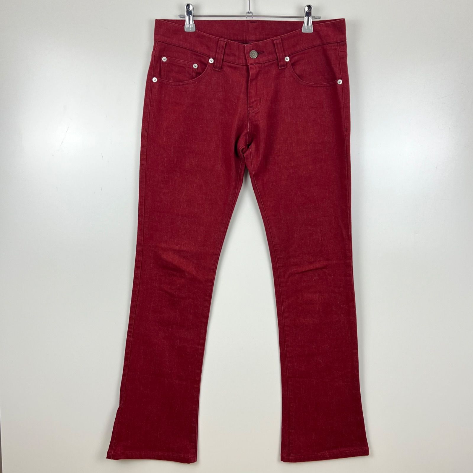 トルネードマート　フレアデニムパンツ レッド TORNADO MART ZERO by y2k style RED flare pants L ゼロバイ