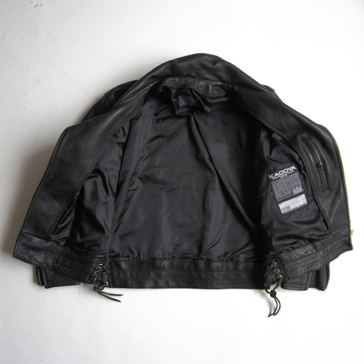 KADOYA ブラック ダブルライダースジャケット 美品/ビッグサイズ】KADOYA【ダブルライダースジャケット】3L レザー