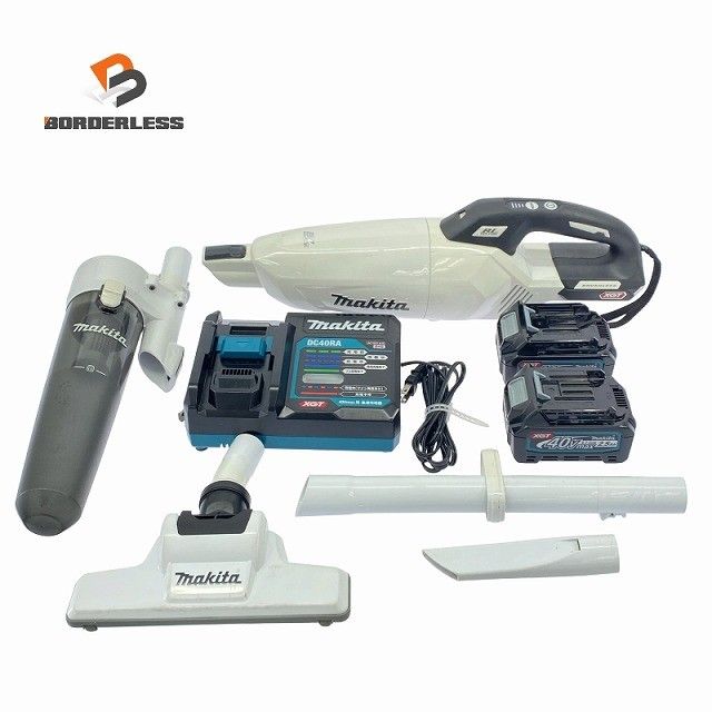 比較的 makita マキタ 40 Vmax 充電式クリーナー CL 001 G 白 バッテリ 2.5 Ah 充電器 サイクロンアタッチメント付119907