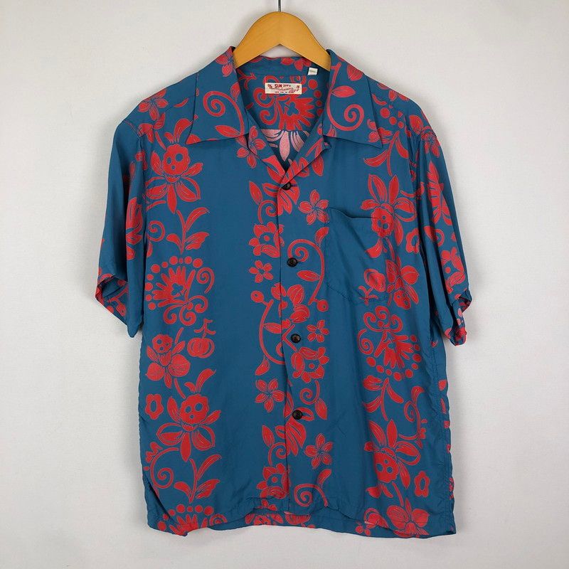 品 SUN SURF サンサーフ RAYON SHIRT SKULL BORDER SS 38806 ナイロン ハワイアン シャツ スカル ボーダー 半袖 トップス 145 251205 ks 13 tei