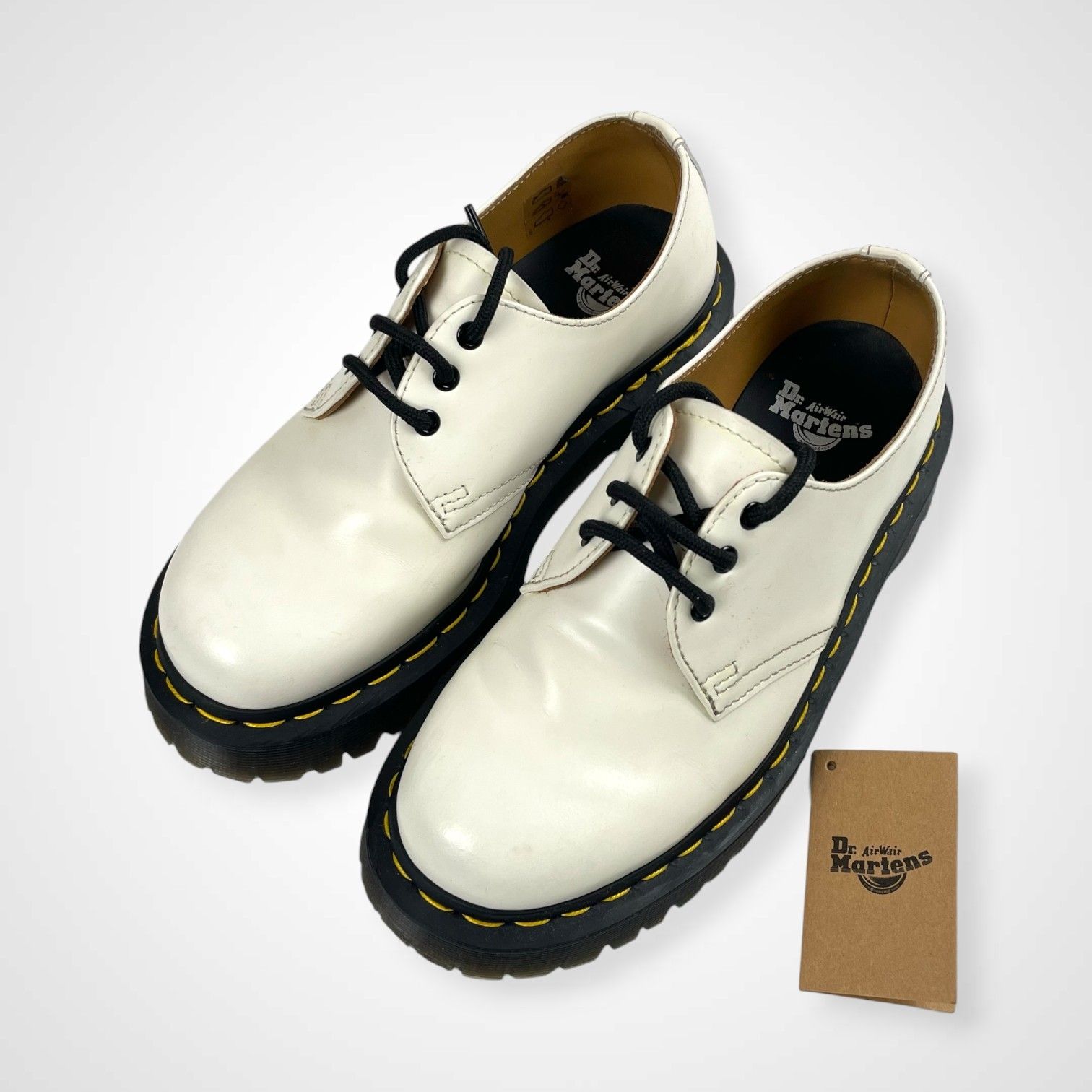 【激美品】Dr.Martens ドクターマーチン 白黒 バイカラー UK3 Dr.Martens ドクターマーチン / 3ホールシューズ モノトーン 極美品