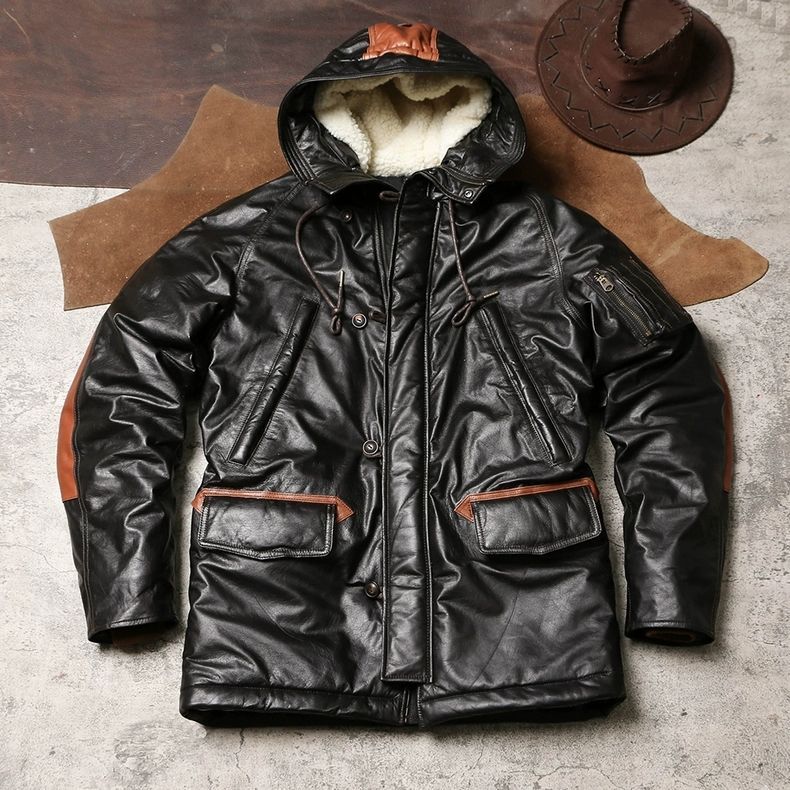全新 ヴィンテージ A 2 空軍フライトジャケット 羊皮ボア一体 本革コート 秋冬保温 フライトジャケット K