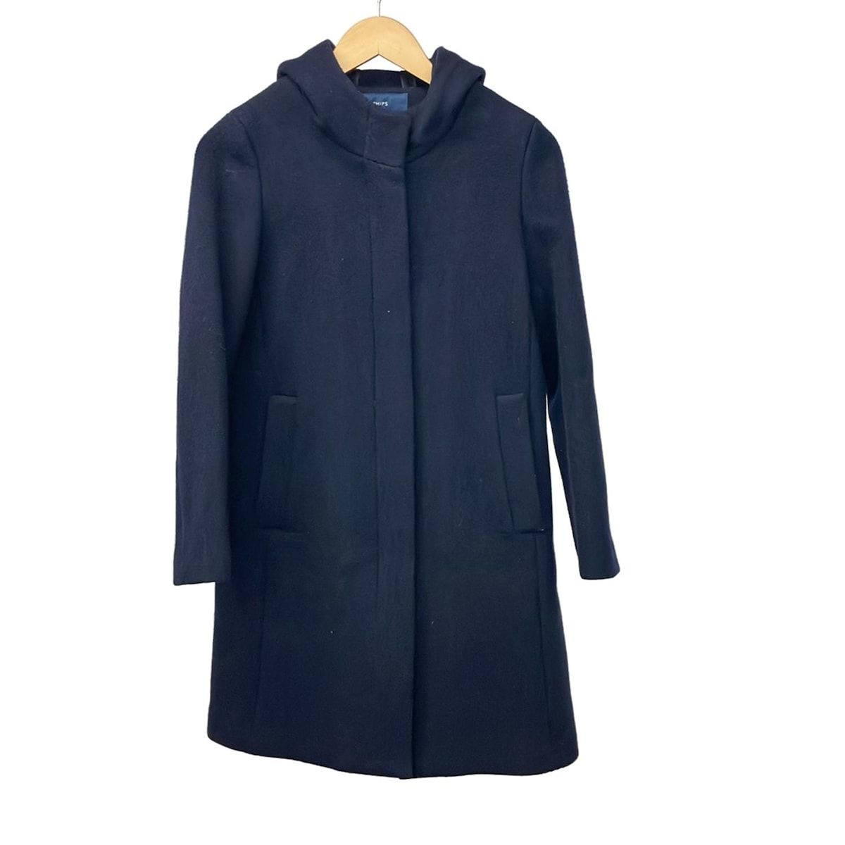 SHIPS シップス コート サイズ36 ダークネイビー 長袖 秋 冬