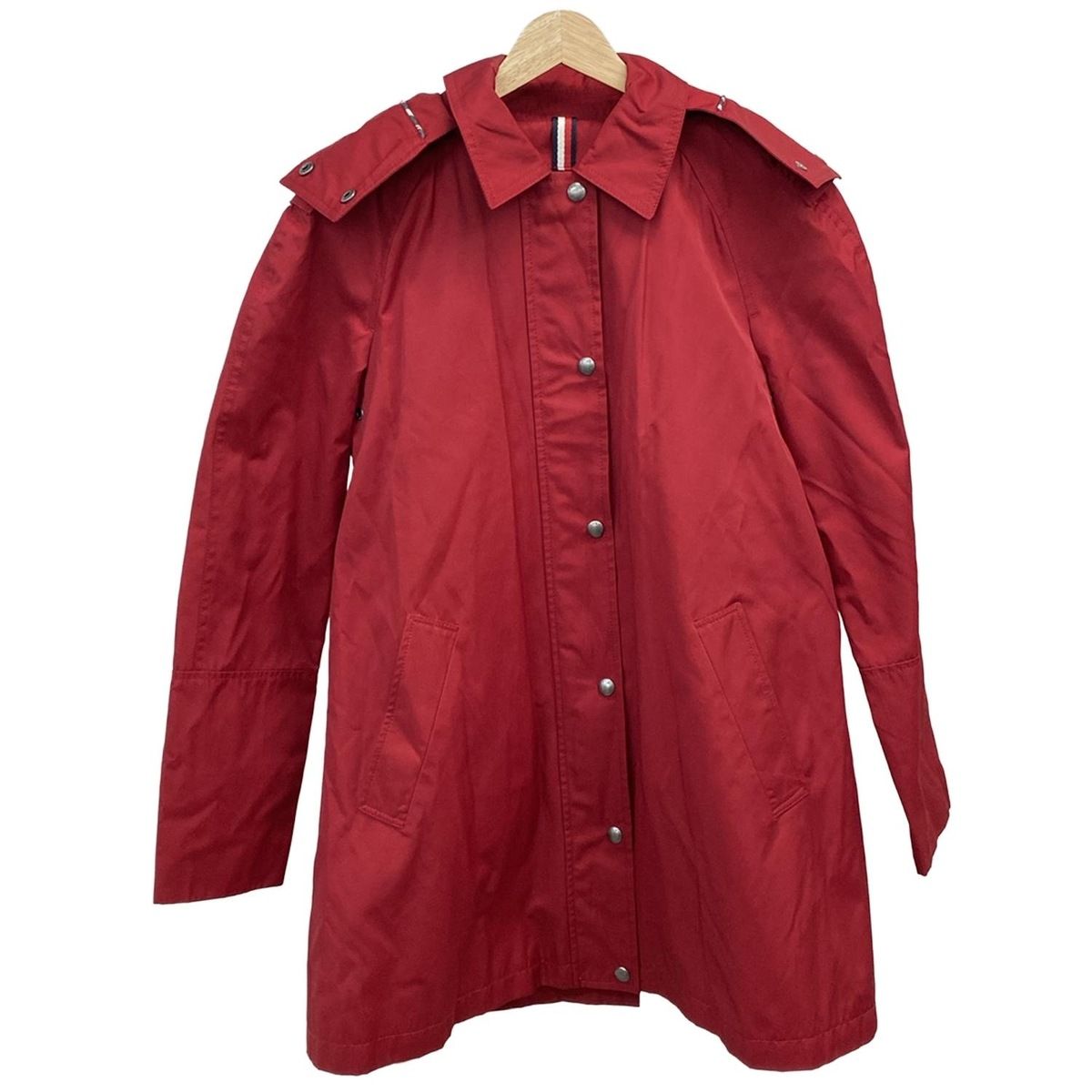 TOMMY HILFIGER トミーヒルフィガー コート サイズS レディース レッド 長袖 ジップアップ フード着脱可 ライナー着脱可 春 秋