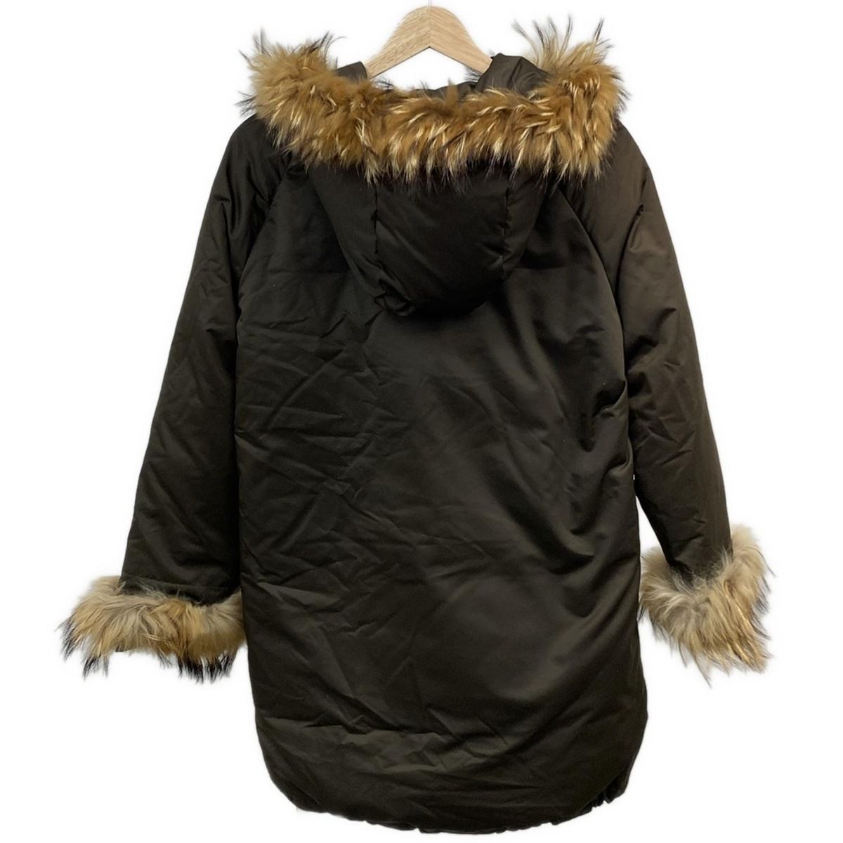 GRACE CONTINENTAL グレースコンチネンタル ダウンコート レディース - カーキ 長袖 ジップアップ ファー着脱可 冬