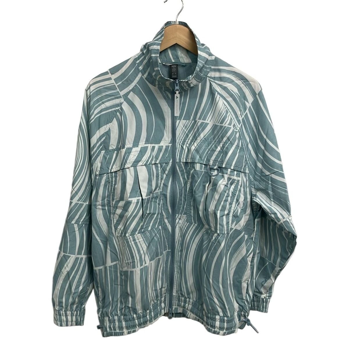 ADIDAS BY STELLA McCARTNEY アディダスバイステラマッカートニー ブルゾン サイズA|M レディース - ブルーグレー×白 長袖|春|秋