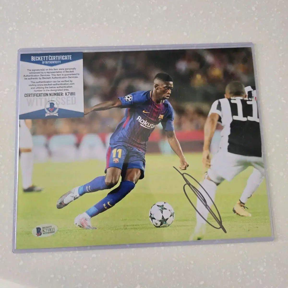 ウスマン デンベレ サイン入り 写真