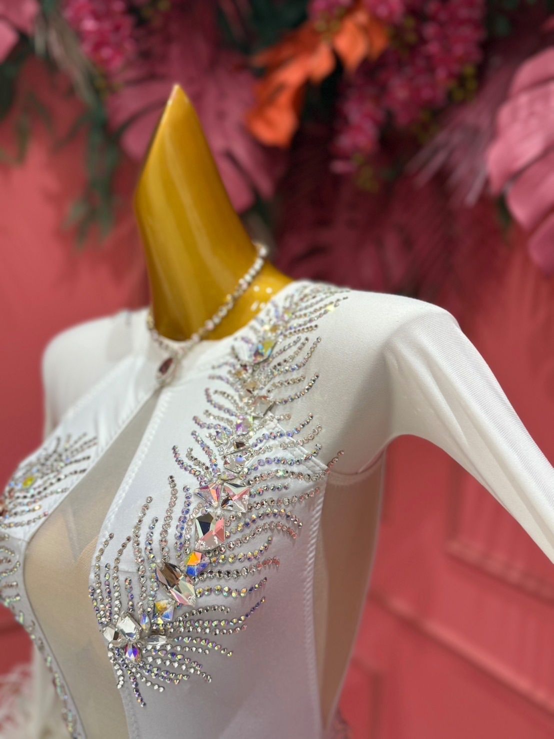 社交ダンス gentil ジャンティ グレー ホワイト サイズSからM グラデーション ドレス