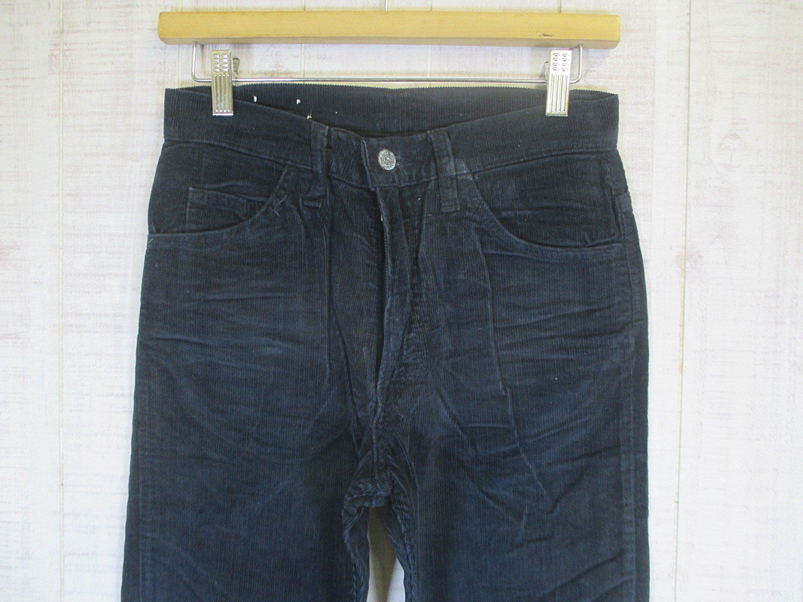 70 s ヴィンテージ Levi BIG ”E” リーバイス コーデュロイパンツ W 28 xL 27 ネイビー 432