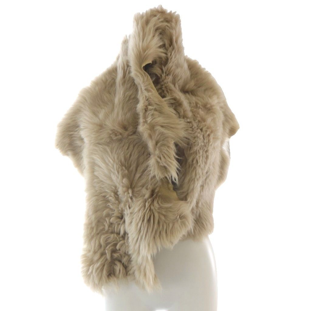 カールドノヒュー KARL DONOGHUE ムートン ショール ストール 茶色