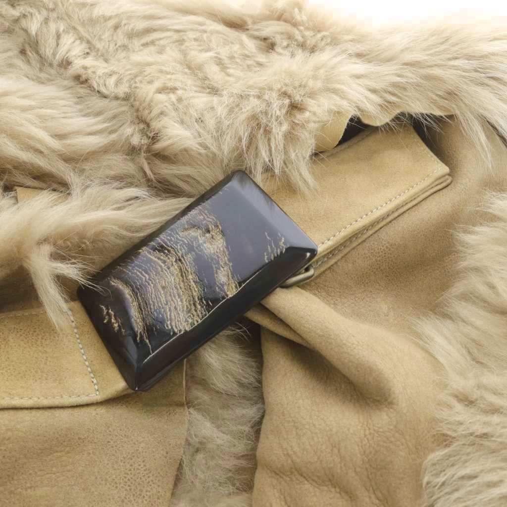 カールドノヒュー KARL DONOGHUE ムートン ショール ストール 茶色