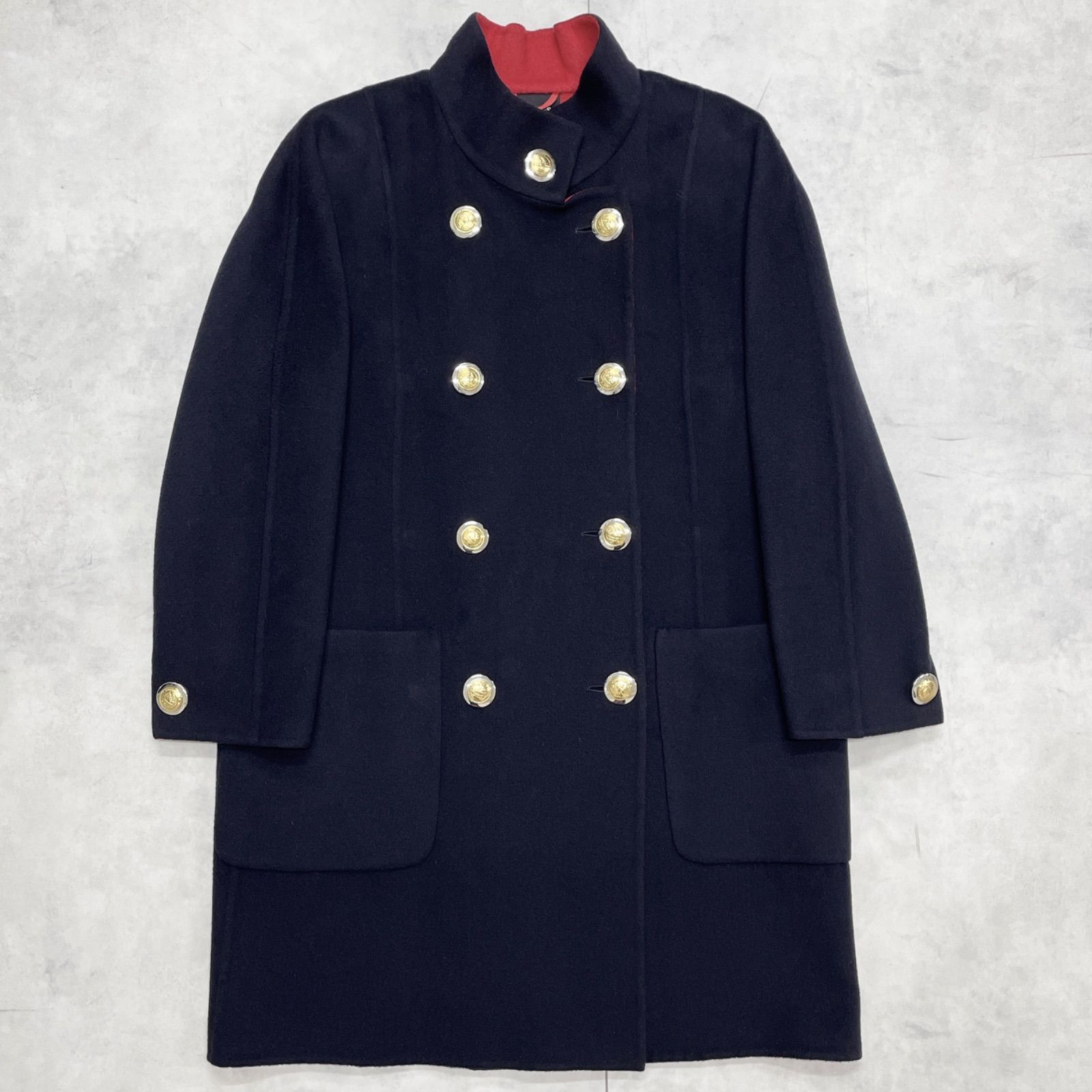 AKRIS アクリス ロングコート 金ボタン ダブルフェイス カシミヤ100