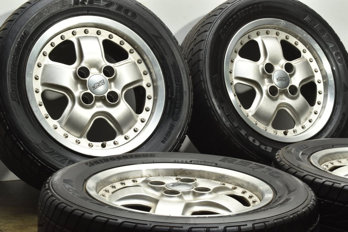 無限 MUGEN MR 5 14 in 6 J 38 PCD 100 ブリヂストン ポテンザ RE 710 195 60 R シビック CR X 交換用 カスタム用に 可