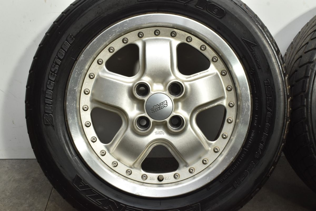  無限 MUGEN MR 5 14 in 6 J 38 PCD 100 ブリヂストン ポテンザ RE 710 195 60 R シビック CR X 交換用 カスタム用に 可 14インチ タイヤ ホイールセット