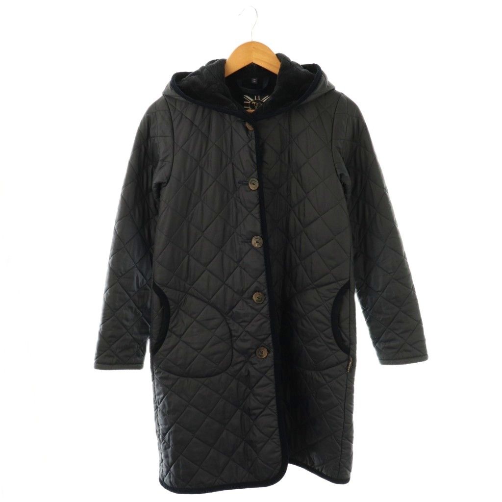 ラベンハム キルティング コート アウター フーディ 38 ネイビー 紺色 裏起毛 CX OS