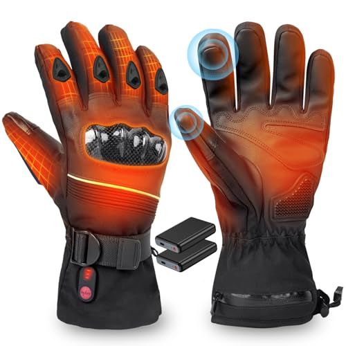 電熱グローブ 衝撃吸収 20000 mAhバッテリー付き 電熱手袋 ヒーターグローブ 65℃最高温度 プロテクター付き バイク メンズ レディース 3 Mシンサレート DC給電 3段階温度調節 タッチパネル対応 滑り止め 裏起毛 防寒対策po