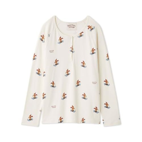 ジェラートピケ レディース HOLIDAY スキーベア柄ロングTシャツ ジェラピケ パジャマ ルームウェアpo