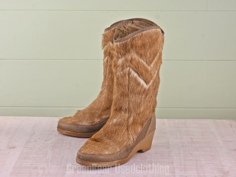 E 309 ビンテージ エスキモーブーツ 茶 レディース 7 25 cm