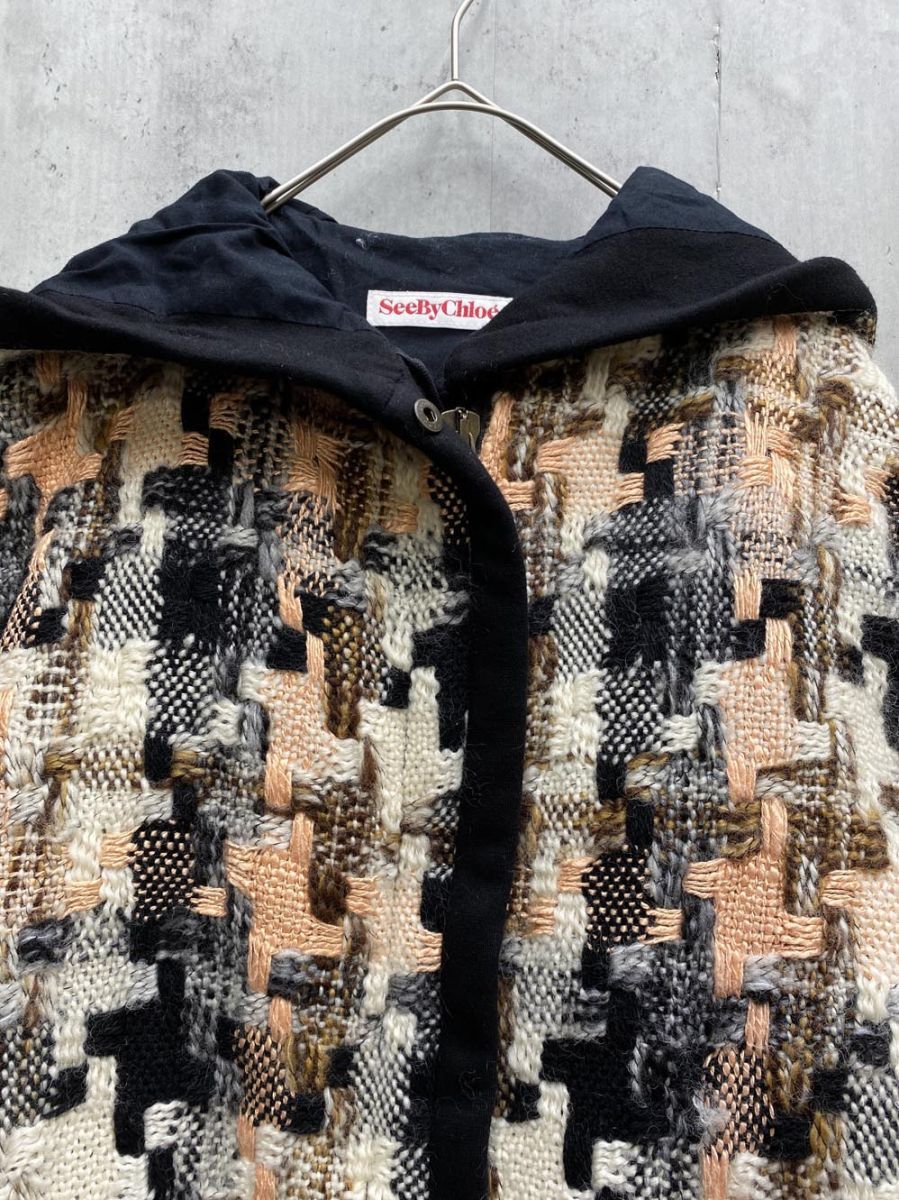 See by Chloe シーバイクロエ ウール混 3Dニット ジップアップ