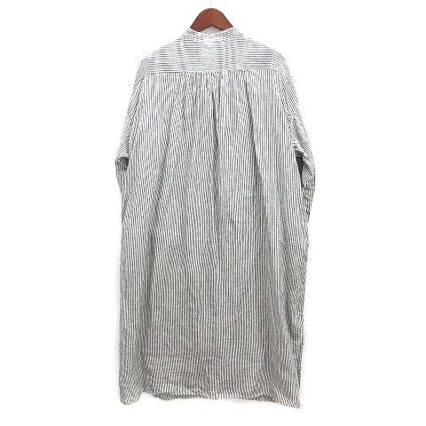 ネストローブ 良い nest Robe バンドカラー リネン ストライプ シャツ