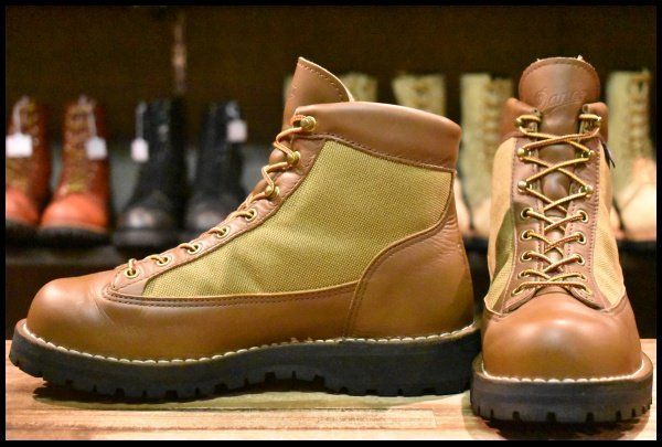 8 EE 白タグ Danner ダナーライト 30420 X 茶 ブラウン カーキ ゴアテックス GORE-TEX 編み上げ ハイキング ブーツ FK 296