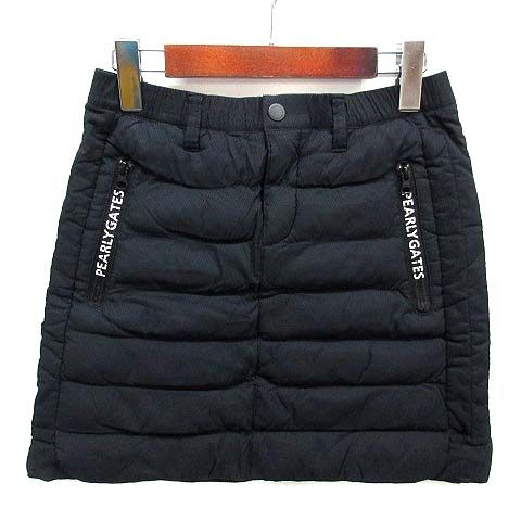 パーリーゲイツ PEARLY GATES ストレッチ ナイロン 中綿 スカート ロゴ ネイビー 紺 0 ゴルフウェア 055-2134006