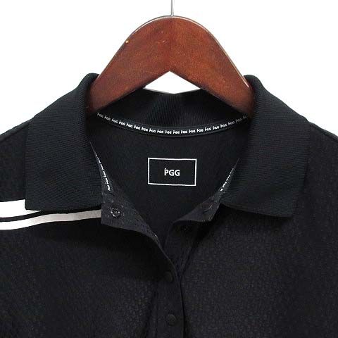 パーリーゲイツ PEARLY GATES PGG トリコット ジャガード ワンピース Aライン ストレッチ 半袖 2025 SS ブラック 黒 0 ゴルフウェア 269-4124302