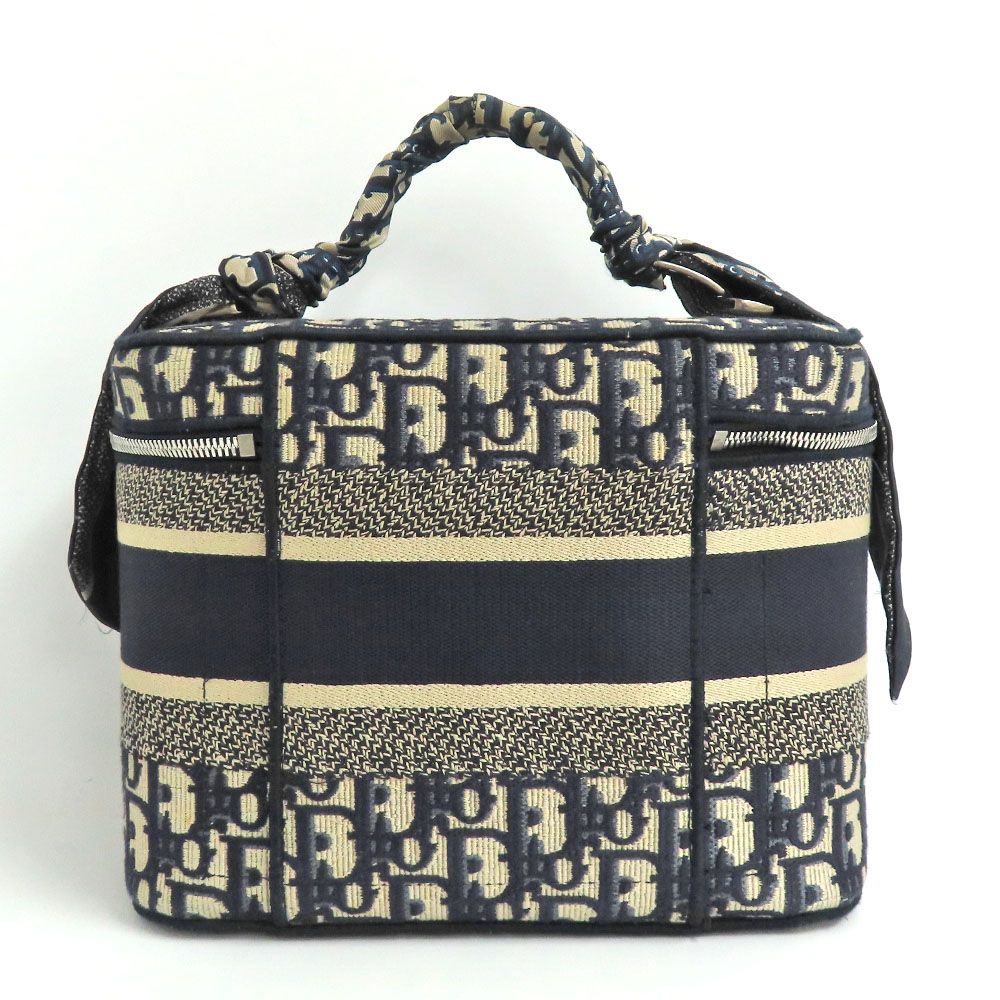 名古屋 ディオール トラベルヴァニティ ミディアム 401231 ネイビー オブリーク バッグ ミッツァ付き レディース