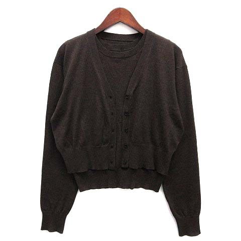 トゥデイフル 2 set useful knit アンサンブル ニット カーディガン ショート ダークブラウン F 2025 AW