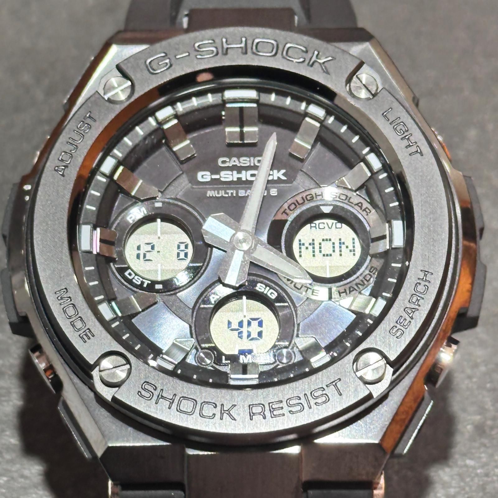 参考上代55000円 CASIO G-STEEL GST-W 100 Series アナログ腕時計 カシオ 110 MS ブラック 2213 M