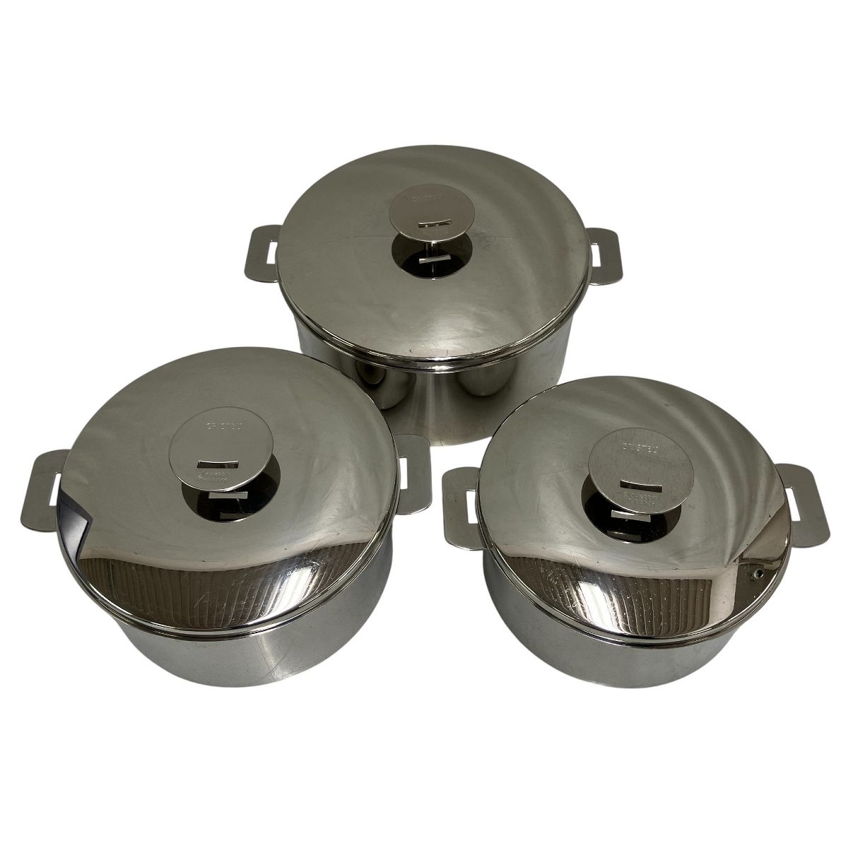 CRISTEL 18cm 20cm 22cm 両手鍋 ステンレス製 着脱式ハンドル付き 調理