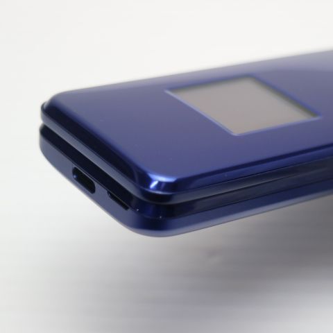 新品同様 かんたんケータイ ライト KYF43 ロイヤルブルー スマホ 白