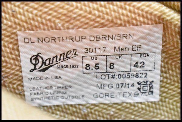  8 5 EE 白タグ Danner ダナーライト ノースラップ 30117 ブラウン ブラウンスエード ゴアテックス 編み上げ ブーツ FK 322 ワークブーツ ブーツ 革靴