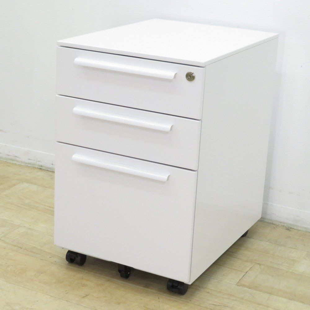 井上金庫 3段ワゴン LCW-3 ホワイト W 390 D 540 H 600 収納ワゴン デスクワゴン サイドキャビネット 鍵無し EG 19740 オフィス家具
