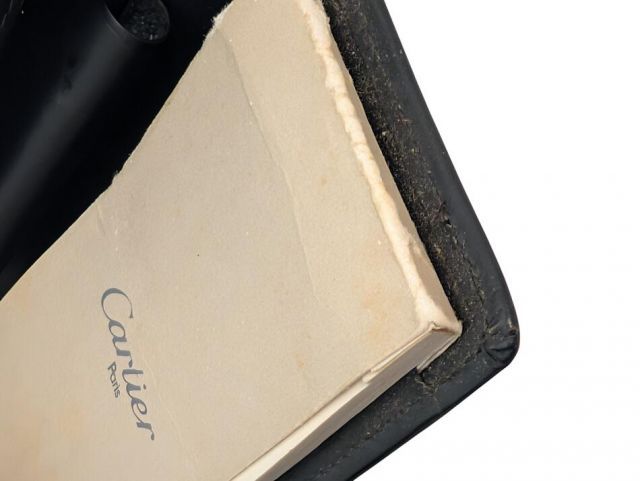 カルティエ 売れ筋 メモ帳 メモカバー ミニ手帳カバー レザー ブラック