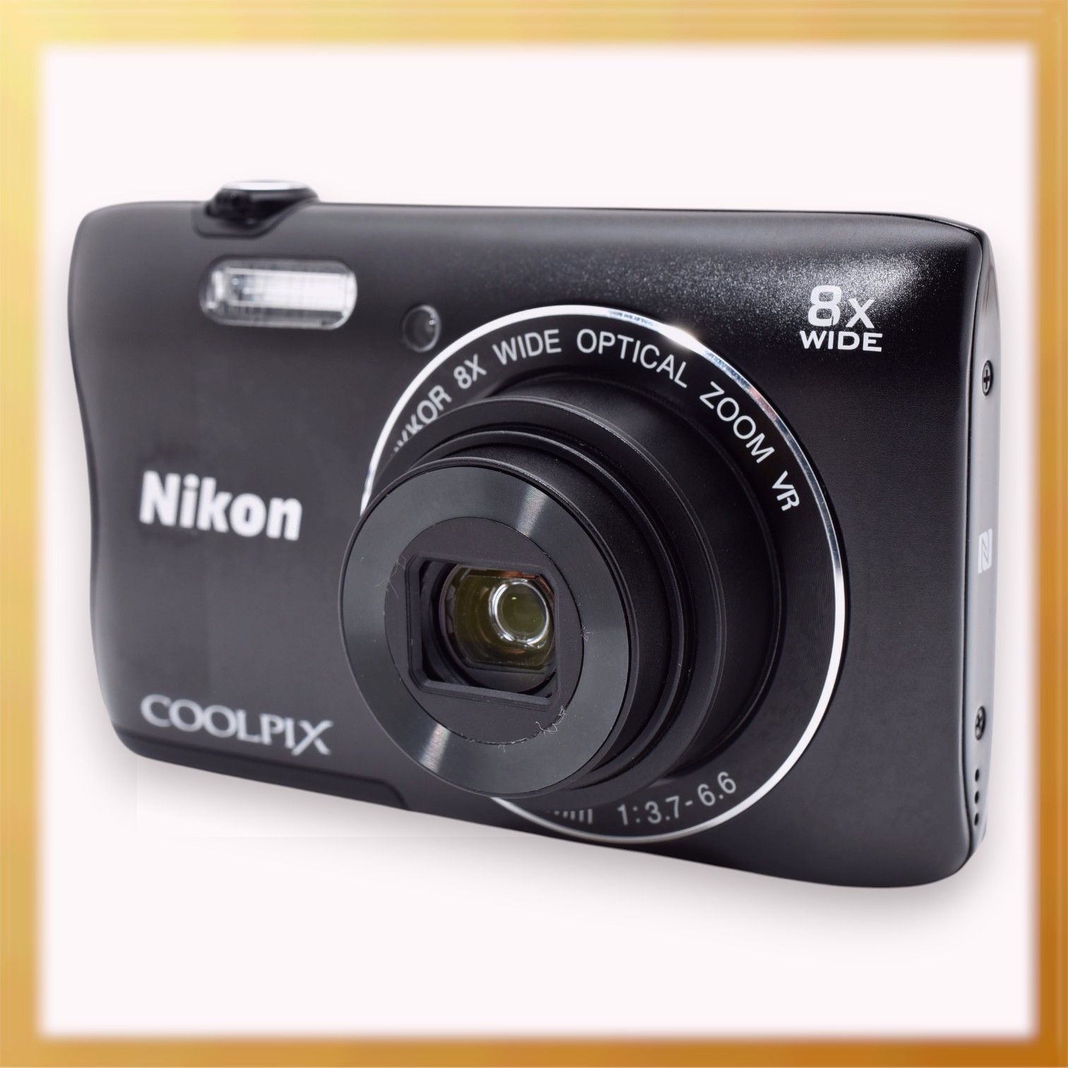 極美品 ｜Nikon COOLPIX S3700 デジタルカメラ ブラック 光学8倍ズーム 2005万画素｜Y039