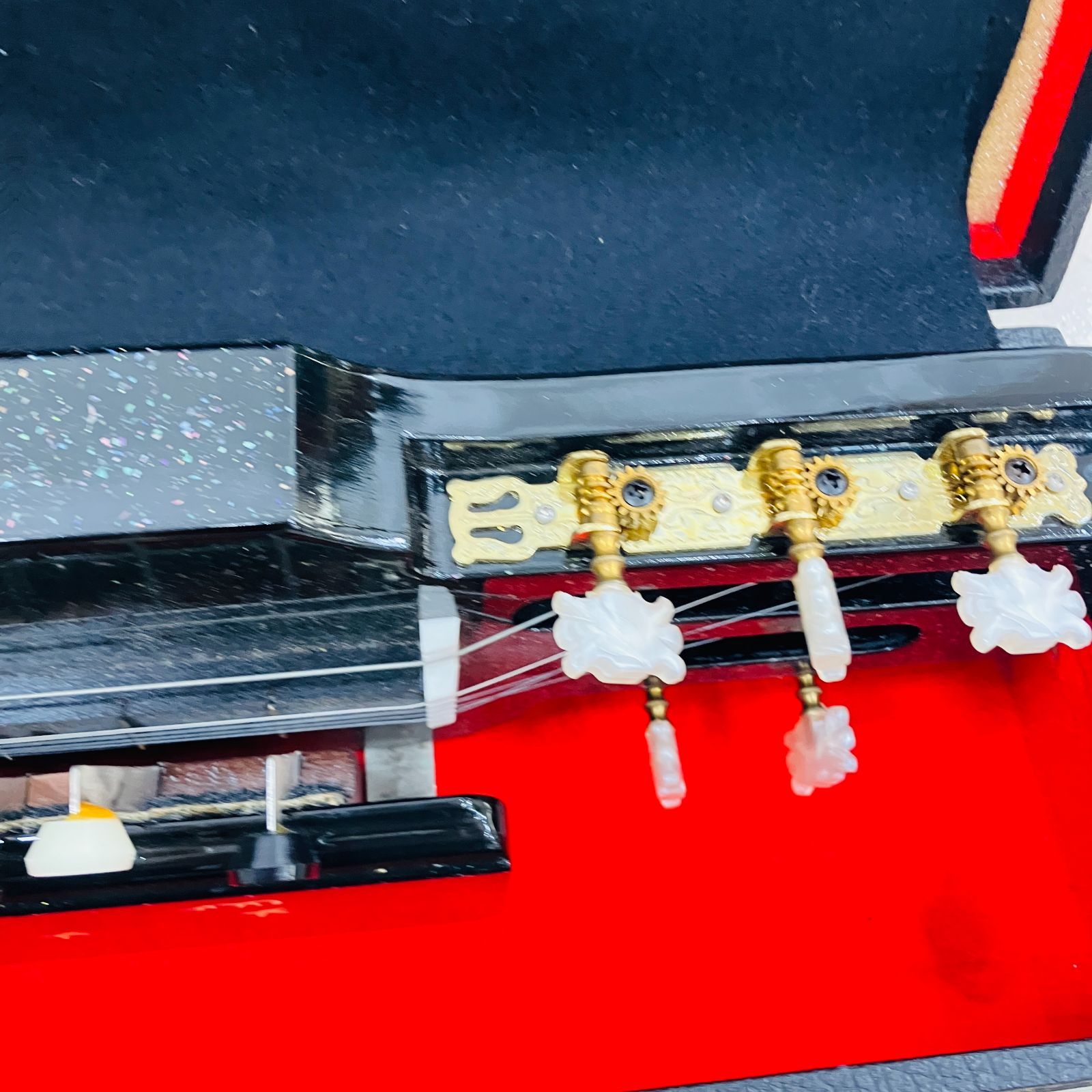 A【保管品】大正琴 琴伝流 白鷺 ケース付き ピック付き